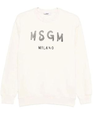 MSGM Sweatshirt With Logo - White