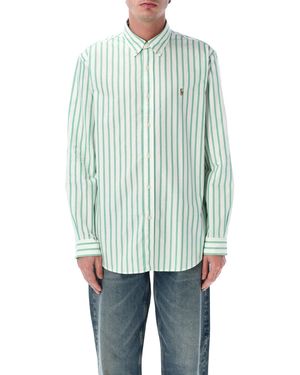 Polo Ralph Lauren Custom Fit Striped Oxford Shirt - Blue