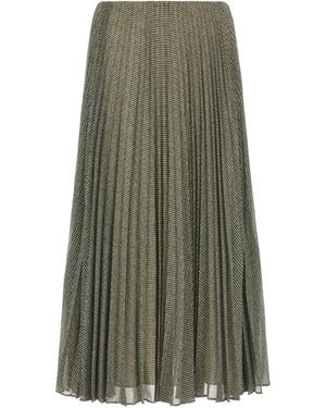 Vince Houndstooth Pleated Skirt - Green