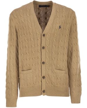 Polo Ralph Lauren Cotton Cable Knit Cardigan - Natural