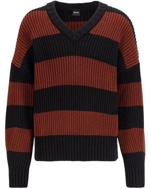 BOSS Proti Ribbed Jumper - Red