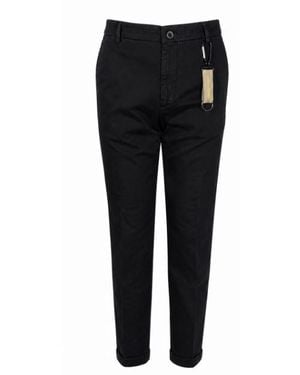Manuel Ritz Cotton Elastane Trousers - Black