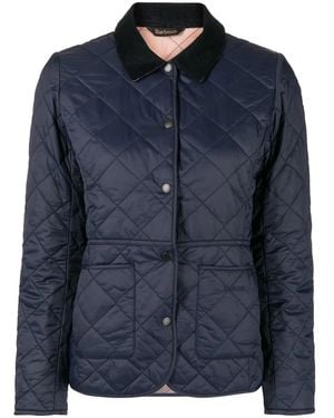 Barbour Sage Quilted Padded Bomber Jacket - Blue