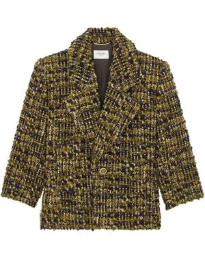 Saint Laurent Tweed Wool Jacket - Green