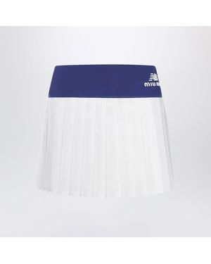 Miu Miu X New Balance Royal/ Pleated Mini Skirt - Blue