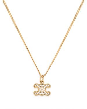 Celine Triomphe Rhinestone-Embellishment Necklace - Metallic
