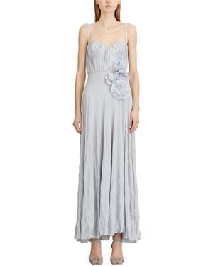 パーティードレス Elisabetta Franchi Draped Evening Dress With 3D Flower Elisabetta Franchi Draped Evening Dress With 3D Flower
