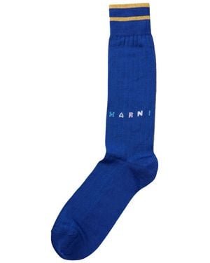 Marni Logo Intarsia Socks - Blue