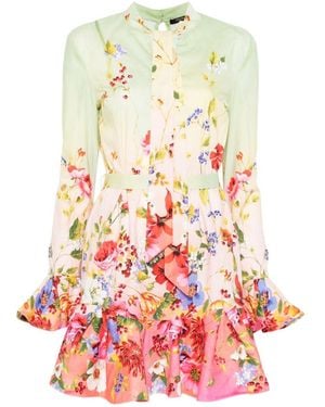 Roberto Cavalli Fuchsia Cotton Elastane Dress - White