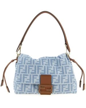 Fendi 'Mamma Baguette' Medium Shoulder Bag - Blue