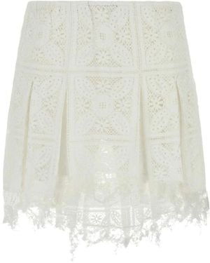 Loewe Pleated Mini Skirt - White