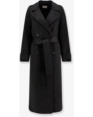 The Dynamis Studio Savile Double-Breasted Wool Coat - Black
