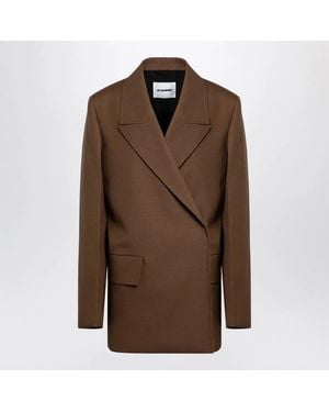 Jil Sander Wool Double-Breasted Jacket - Brown