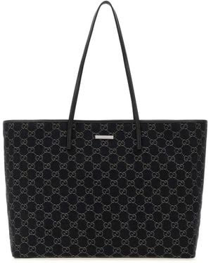 Gucci Essence Plaque Tote Bag - Black