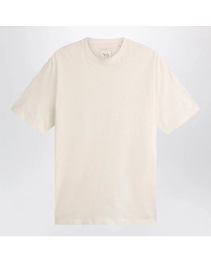 Y-3 Chalk T-Shirt With Logo - Natural