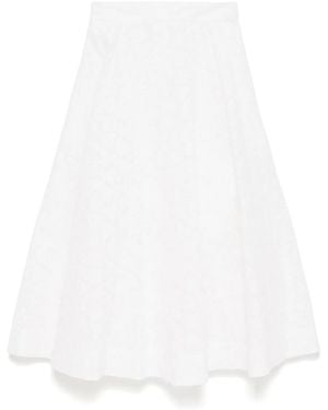 Zimmermann Crush Cotton Midi Skirt - White