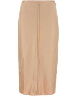Ami Paris Skin Stretch Satin Skirt - Natural