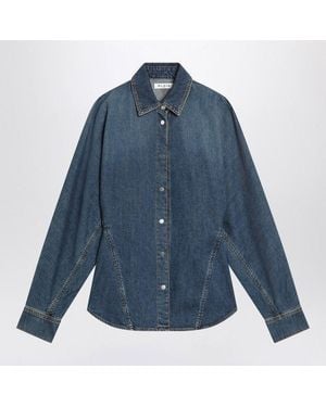 Alaïa Rounded Denim Shirt - Blue