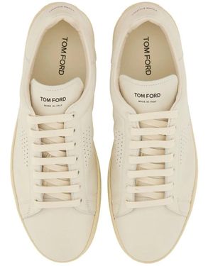 Tom Ford Warwick Leather Trainers - Natural