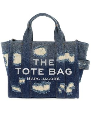Marc Jacobs 'The Rip And Repair Denim Small Tote' Shopping Bag - Blue