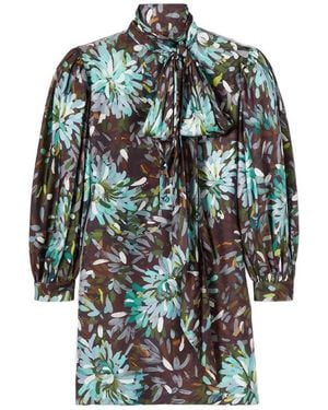 Gucci Floral-Print Mini Dress - Grey