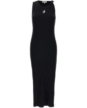 JW Anderson Logo Ribbed Dress - Black