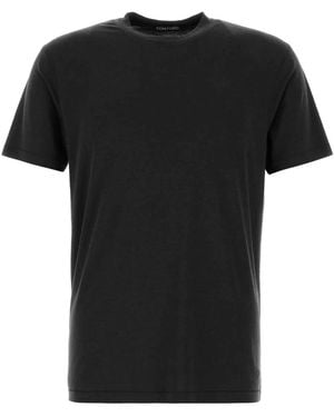 Tom Ford Lyocell Cotton Ss Crew Neck - Black