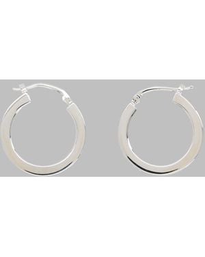 MM6 by Maison Margiela Hoop Earrings With Logo Brass - Grey