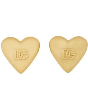 Dolce & Gabbana Dolce & Gabbana Heart Earrings With Dg Logo - White