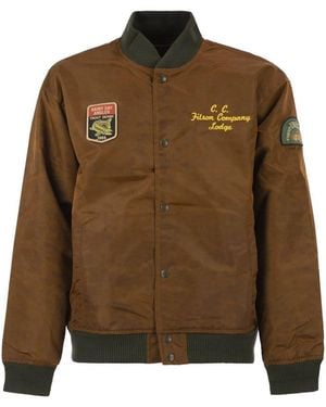 Filson Technical Nylon Bomber Jacket With Heritage Embroidery - Brown