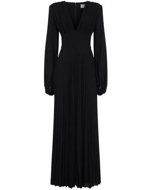 Elisabetta Franchi Long Jersey Lurex Dress - Black