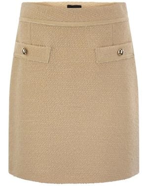Fay Wool Short Skirt - Natural