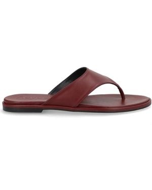 Aeyde Bordeaux Nappa Leather Cross Breed Lamb Leather Flats - Brown