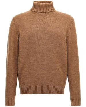 Zanone Turtle-Neck Sweater - Brown