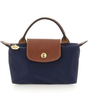 Longchamp Le Pliage Original Pebble Clutch Bag Marine - Blue