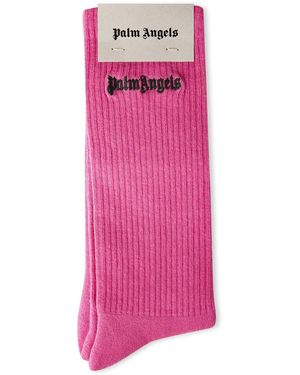 Palm Angels Embroidered Logo Socks - Pink