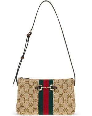 Gucci Gg Monogram Canvas Pouch - White