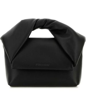 JW Anderson Small Twister Leather Tote Bag - Black