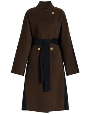Alberta Ferretti Wool And Cashmere Long Coat - Green