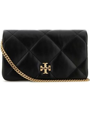 Tory Burch Kira Diamond Quilt Chain Wallet - Black