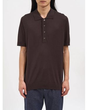 Paolo Pecora Silk Knit Polo - Black