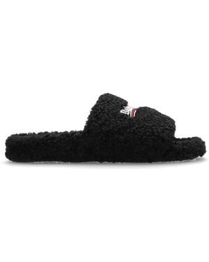 Balenciaga Furry Fake Slide - Black