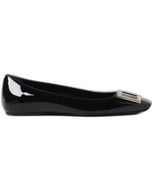 Roger Vivier Trompette Patent Leather Ballet Flats - Black