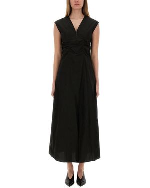 Alysi Long Poplin Dress - Black