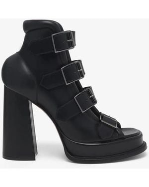 McQueen Leather Court Shoes - Black