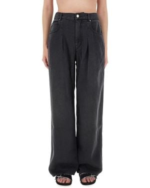 Isabel Marant Wide-Leg Denim Trousers - Black
