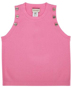 Twinset Top A Righe - Pink