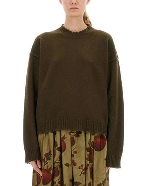 Uma Wang Cashmere Sweater With Bangs - Green