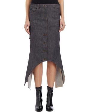 Courreges Denim Reversed Skirt - Gray