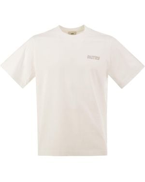 Autry Cotton T-Shirt With Printed Logo - White